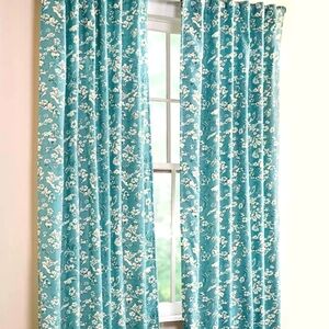 Plow & Hearth Homespun Insulated Curtain Floral Damask Rod-Pocket 42"W x 63" NWT